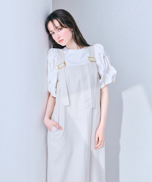 ワンピース 前ファスナージャンパードレスの画像