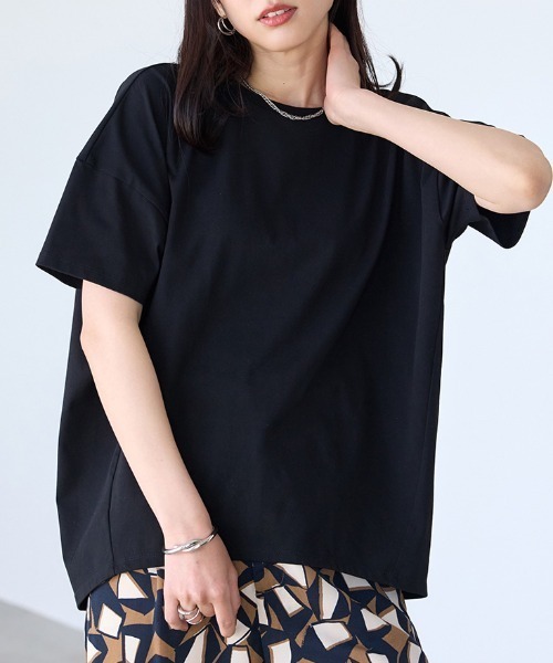 BELLUNA tシャツ 半袖 「接触冷感 汗ジミ防止」360°サマ見えコクーンT