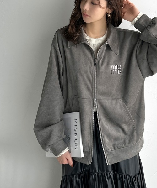 「mily bilet」 ブルゾン LARGE チャコール レディース_画像5