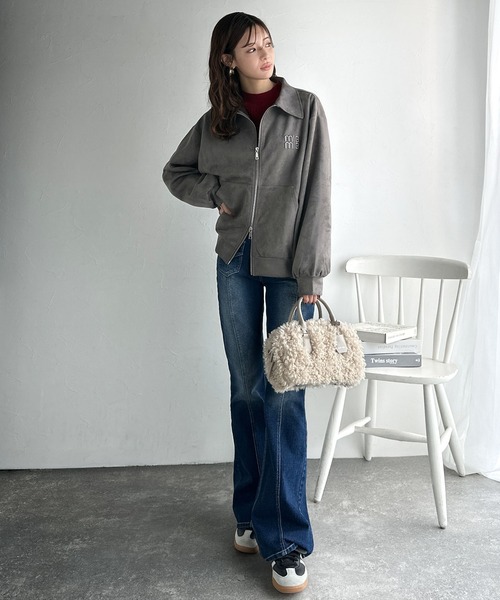 「mily bilet」 ブルゾン LARGE チャコール レディース_画像7