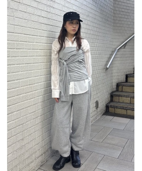 SLY（スライ） ブラウス シャツ ASYMMETRY SHIRRING SHEER SH
