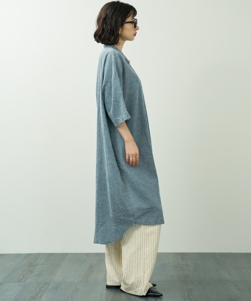 LEMAIRE シャツワンピース ライトブルー A.D.C.L. シャツワンピース 「ライトデニムで軽い着心地！」バンド