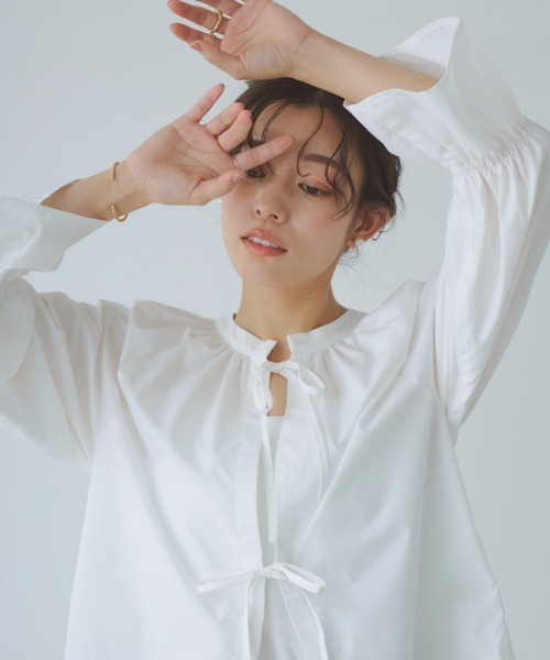 「Pierrot」 長袖ブラウス M ブルー レディース_画像2