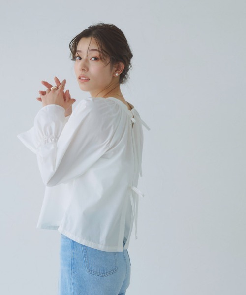 「Pierrot」 長袖ブラウス M ブルー レディース_画像5