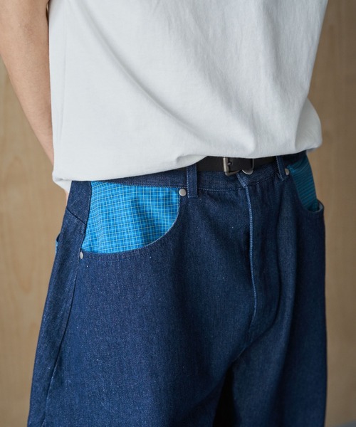 BROKEN BASE（ブロークンベース） ワイドパンツ ジーンズ Anorak Check