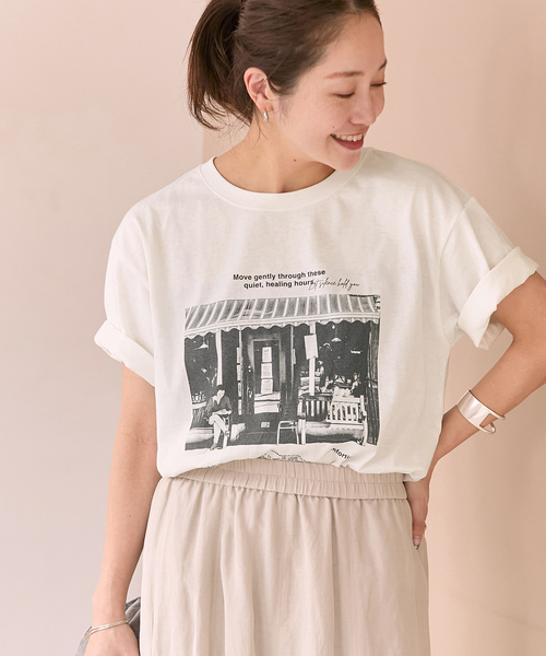 tシャツ 「追加2」汗ジミ防止天竺プリントT レディースの画像