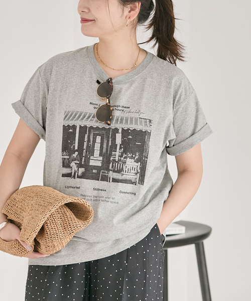 tシャツ 「追加2」汗ジミ防止天竺プリントT レディースの画像