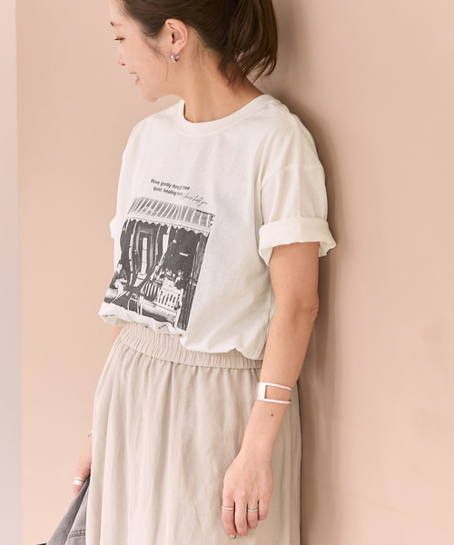 tシャツ 「追加2」汗ジミ防止天竺プリントT レディースの画像