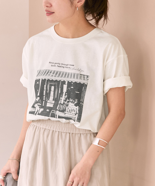 tシャツ 「追加2」汗ジミ防止天竺プリントT レディースの画像