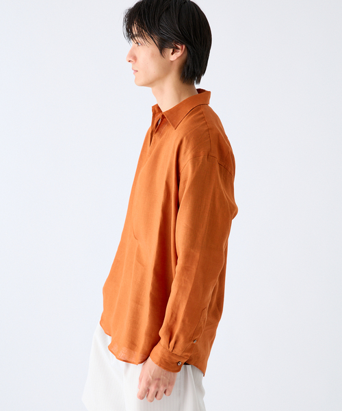 EDIFICE（エディフィス） シャツ リネン スキッパー シャツ メンズ