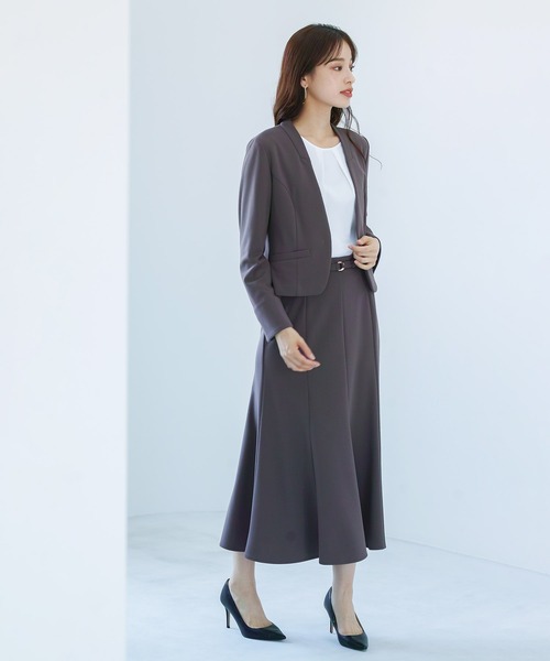 「Emilyan」 スカートスーツ S チャコールグレー レディース_画像6