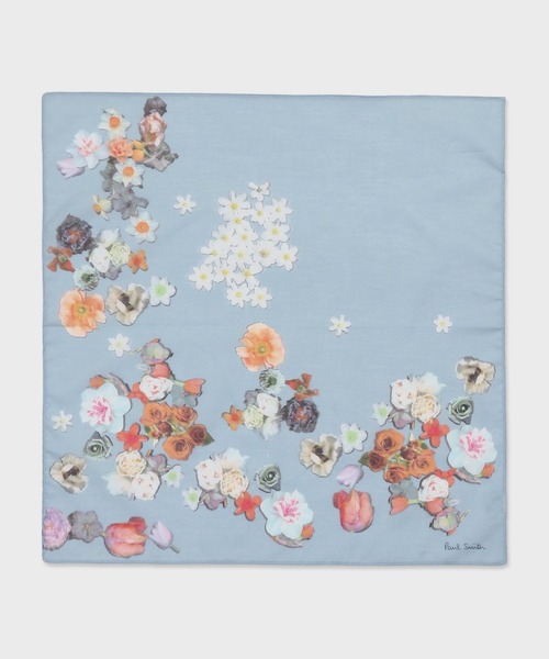 ポールスミス　ボタニカル柄　花柄　水彩画　絵画バンドカラー　膝丈ワンピース Paul Smith（ポール・スミス） ハンカチ “Climbing Floral” プリント