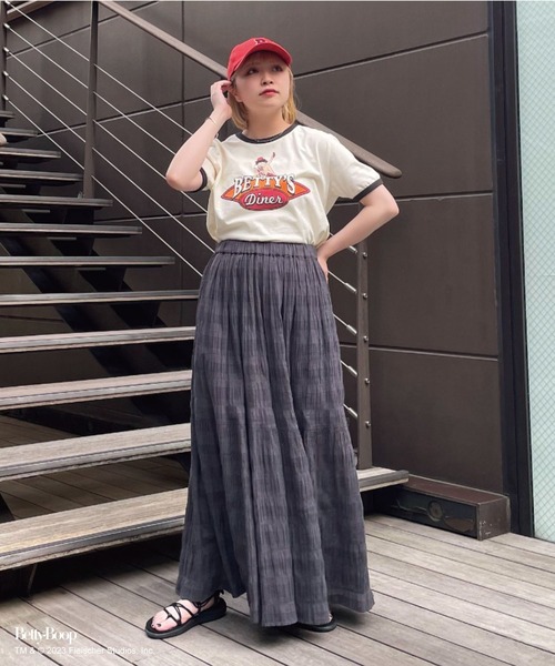 「BETTY BOOP」 半袖Tシャツ FREE ホワイト レディース_画像9