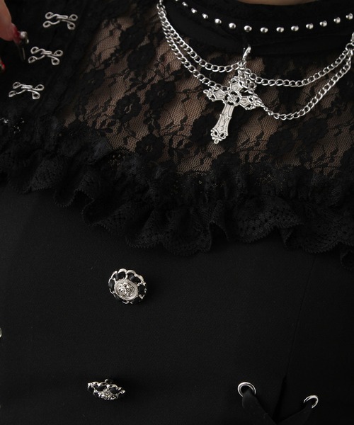 「DearMyLove」 長袖ワンピース LARGE ボルドー レディース_画像8