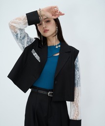 【美品】HARE レースキリカエジャケット 接触冷感 ショート丈 FREE HARE（ハレ） ジャケット テーラードジャケット 「接触冷感」レース