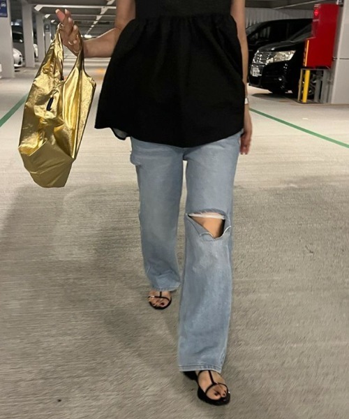 「ISOOK」 デニムパンツ S ブルー レディース_画像3