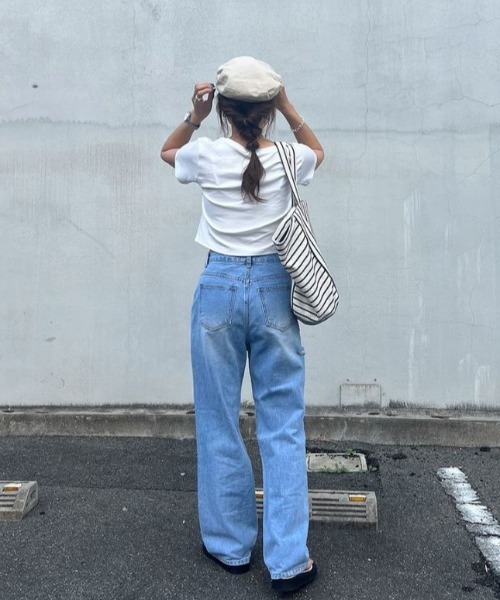 「ISOOK」 デニムパンツ S ブルー レディース_画像4