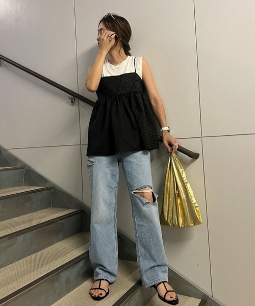「ISOOK」 デニムパンツ S ブルー レディース_画像5