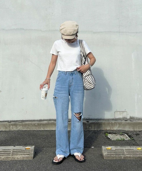 「ISOOK」 デニムパンツ S ブルー レディース_画像8