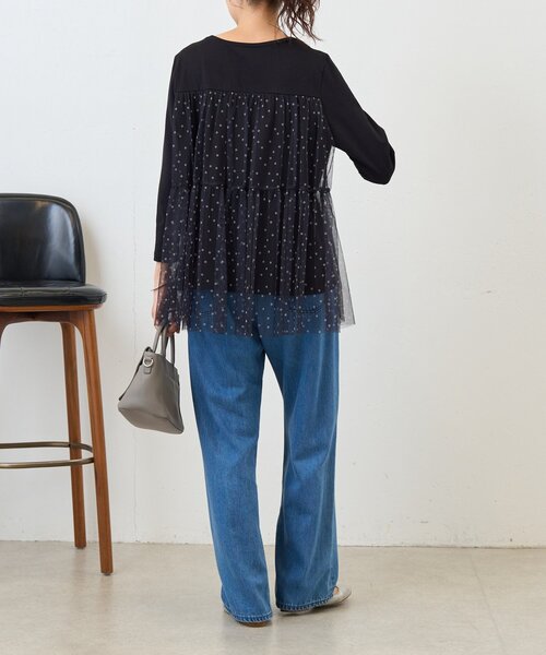BEARDSLEY（ビアズリー） tシャツ ドットチュールプルオーバー 