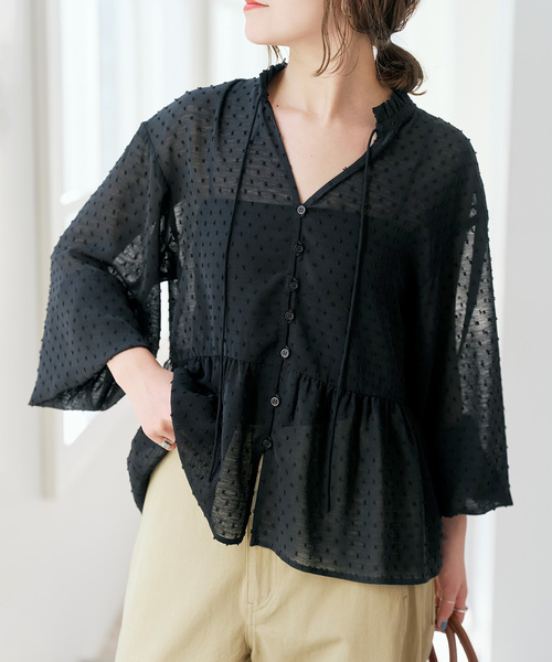 「Spick & Span」 長袖ブラウス FREE ブラック レディース_画像9