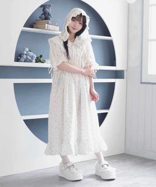 【ALGONQUINS】王冠×猫 ゴシック風 半袖ワンピース Y2K Whinny ワンピース 夏 半袖 Whinny/「2026夏新作♪」真夏にワンピ