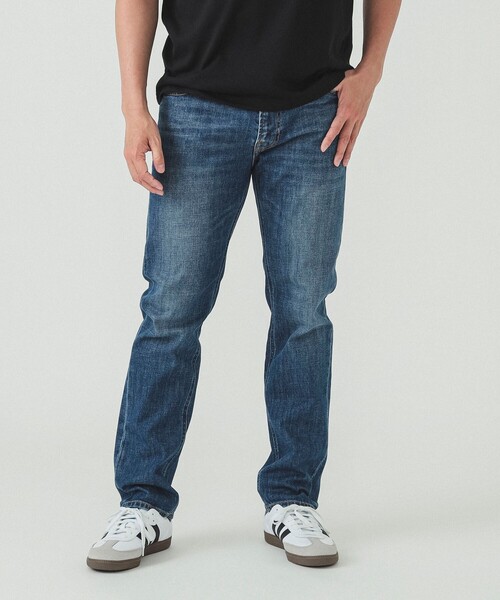MEDM ベーシック ストレート デニムパンツ メンズ ジーンズ BEAMS ジーンズ ベーシック ストレッチ デニムパンツ メンズ