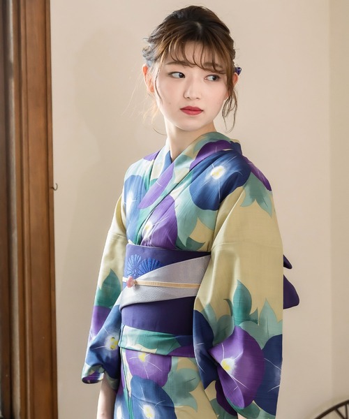 KIMONOMACHI 浴衣 レディース 単品 高機能ポリエステル浴衣単品 吸水速