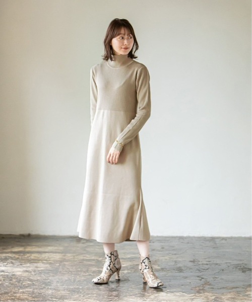 NOBLE ニットワンピース NOBLE ワンピース レディース 「WEB限定追加」ランダムリブ