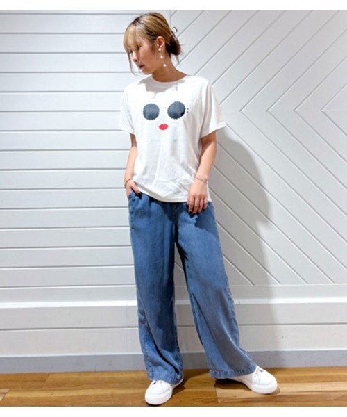 a-jolie パールサングラスTシャツ【新品】 a-jolie tシャツ 「a-jolie」パールサングラスプリントTシャツ