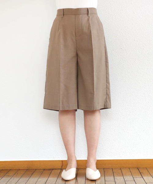 andme パンツ リネンブレンドショートパンツ レディース
