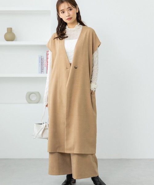 fifth（フィフス） ベスト ジレ 起毛ツイルロングジレ レディース
