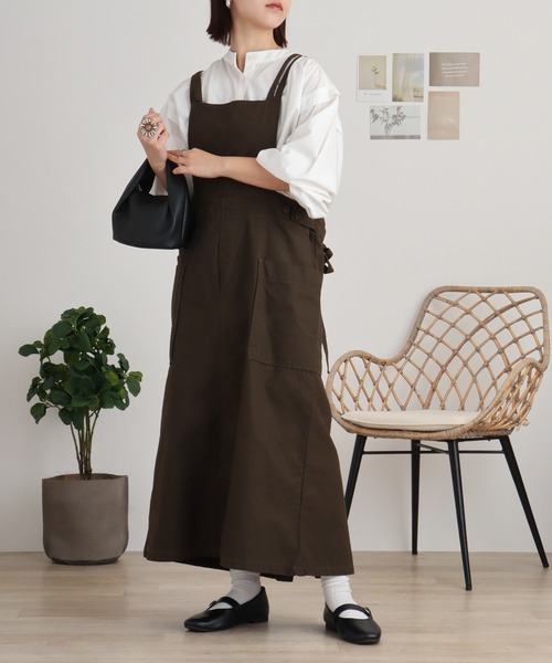 atONE（アットワン） サロペット オーバーオール ツイルエプロン