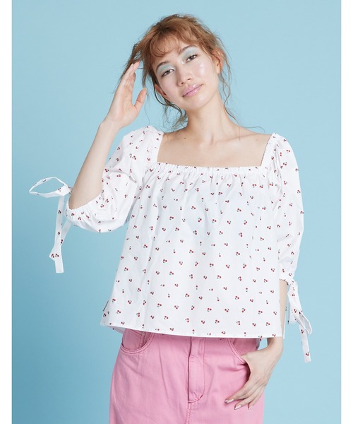 ブラウス シャツ Cherry mini blouse レディース