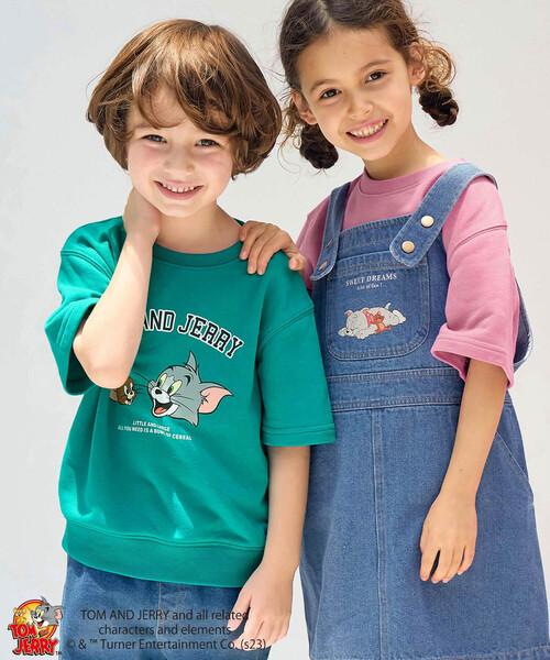 ジャンパースカート 「KIDS」「TOM and JERRY」デニムジャンパー