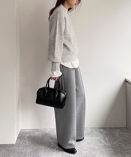 fredy emue パンツ ダンボールニットワイドパンツ レディース