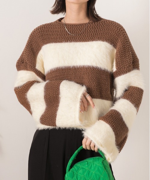 ad thie（アドティエ） ニット セーター ボートネック シャギー