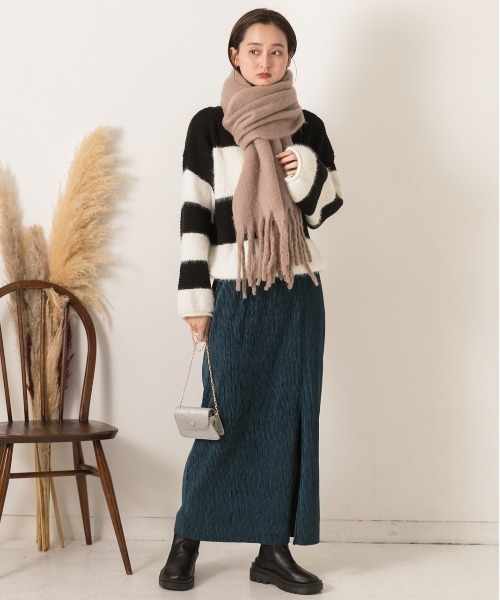 ad thie（アドティエ） ニット セーター ボートネック シャギー