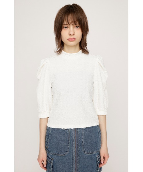 SLY tシャツ PUFF SLEEVE GATHER CUT TOPS パフスリーブ