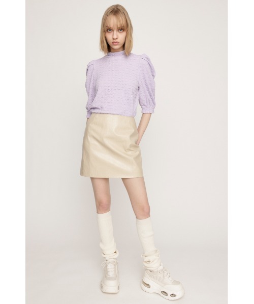 SLY tシャツ PUFF SLEEVE GATHER CUT TOPS パフスリーブ