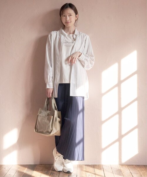 ikka（イッカ） ブラウス シャツ フレンチリネンMIX長袖シャツ「抗菌