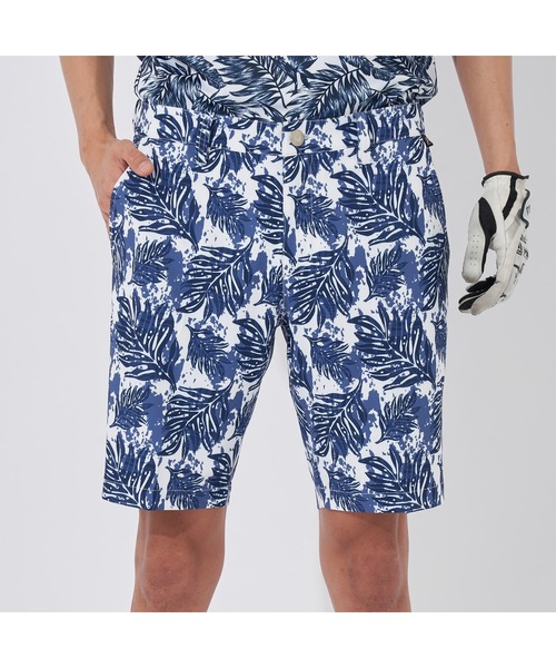 FILA GOLF フィラゴルフ 総柄 ハーフパンツ ゴルフ ウェア グリーン 美品】フィラゴルフ ハーフパンツ ライトグリーン×白 シャチ 総