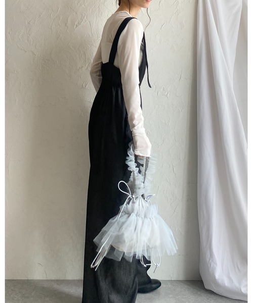 サロペット・オーバーオール・オールインワン ENFOLD 24SS STRAIGHT JUMPER-SKIRT 36 She's Closet サロペット オーバーオール フロントジップハイ
