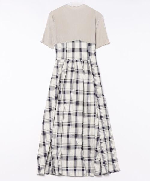 Lace Ladies ワンピース チェック柄 バックレースアップ ハイ