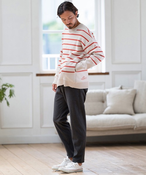 セーター ニット mn2994-ボーダーニットPO-サイセンタク プルオーバー