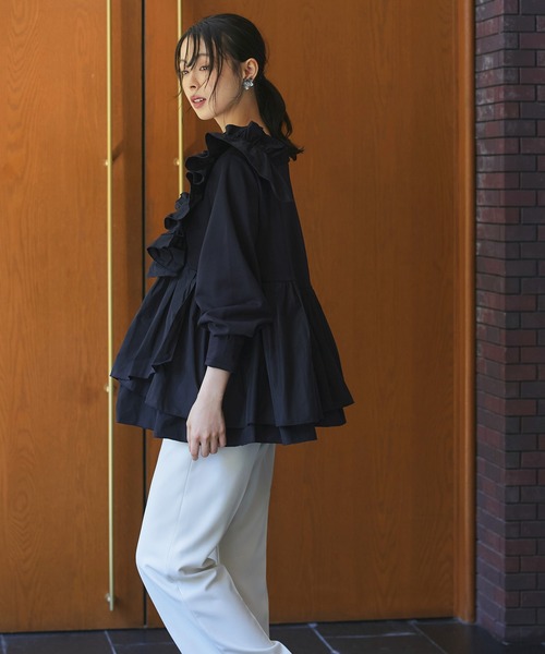 RUIRUE BOUTIQUE ブラウス シャツ 洗える ｜ ショルダー フリル