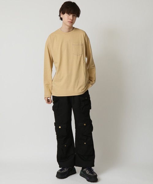 H BEAUTY&YOUTH ドロップショルダーショート Tシャツ 二枚セット ARCADE tシャツ ピーチ天竺 ドロップショルダー 胸ポケット
