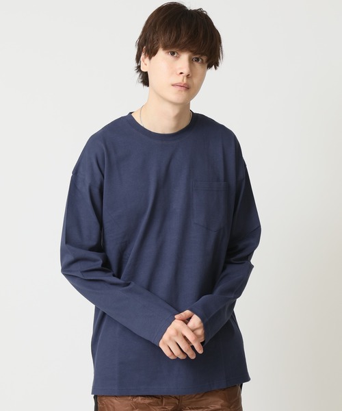 ARCADE tシャツ ピーチ天竺 ドロップショルダー 胸ポケット