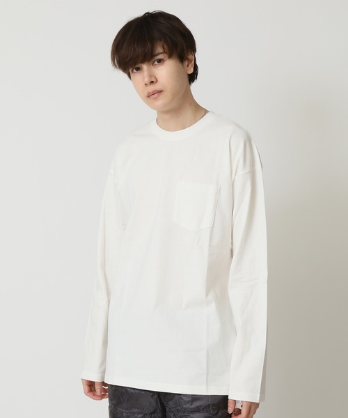 ARCADE tシャツ ピーチ天竺 ドロップショルダー 胸ポケット