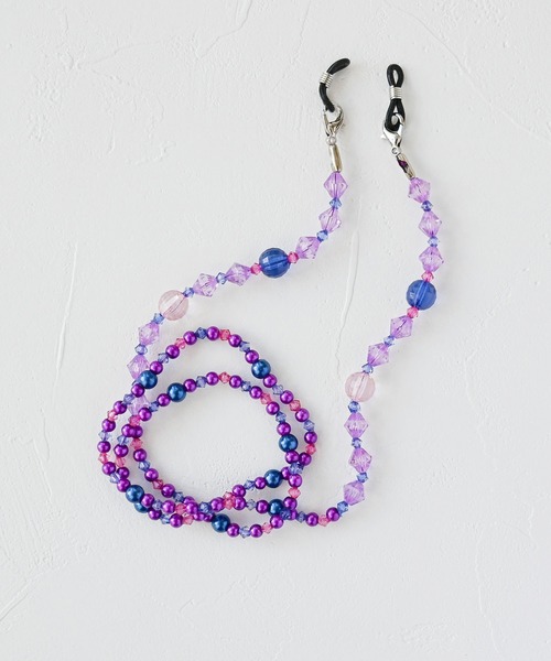 ZATTAZ ネックレス アクリルビーズ イヤホンホルダー・グラスコード